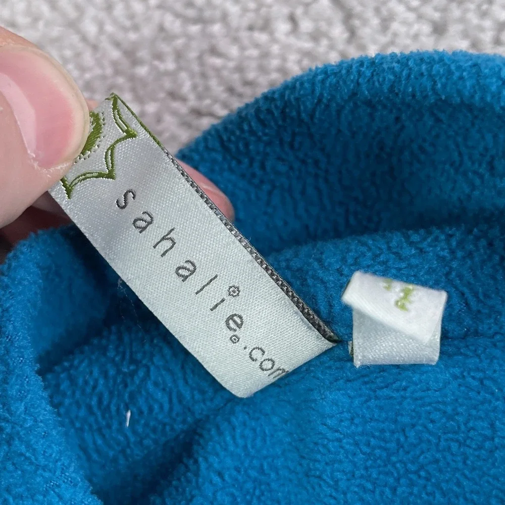 Sahalie Fleece Sweater Womens Medium Blue Butterfleece Quarter‎ Zip Pullover